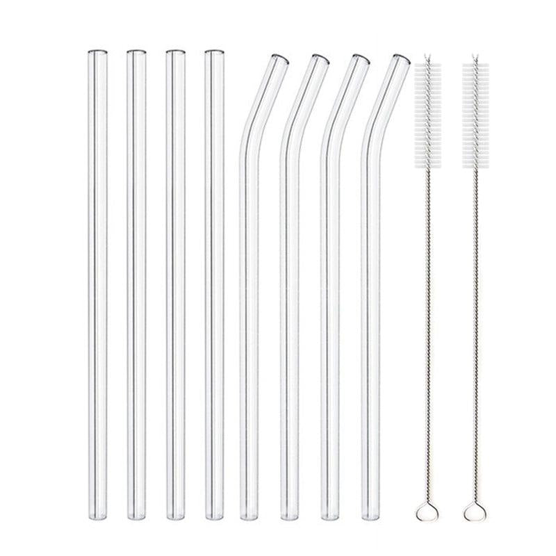 8pcs 20 0 Reusable Glass Straw Set Healthy Eco Friendly Drinking Straw