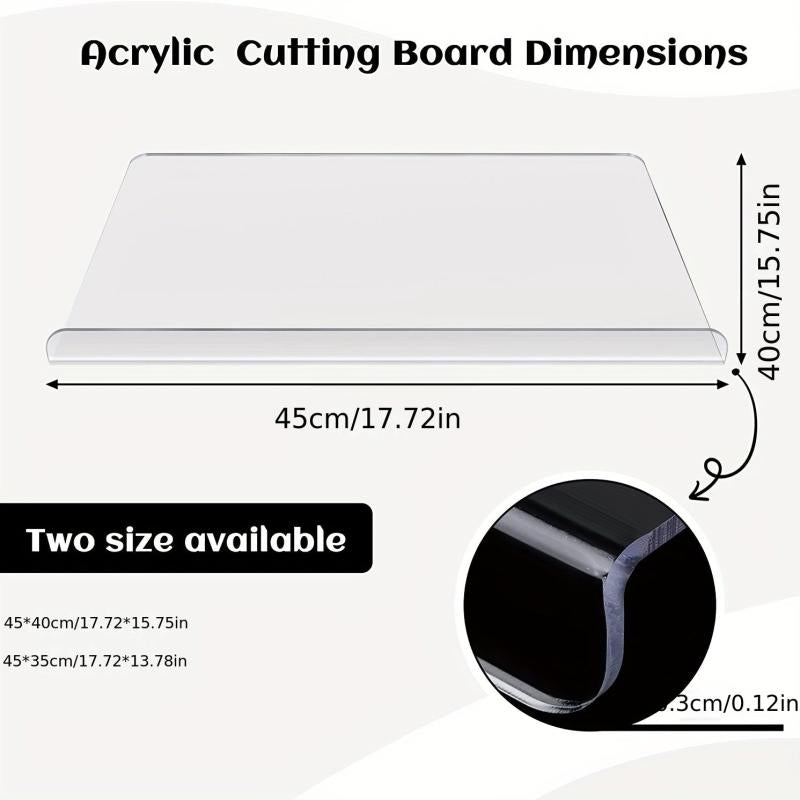 Acrylic Transparent Cutting Board Anti Slip Kitchen Home Restaurant Counter