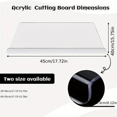 Acrylic Transparent Cutting Board Anti Slip Kitchen Home Restaurant Counter
