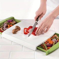 Plastic Cutting Board With Sliding Tray Chopping Board