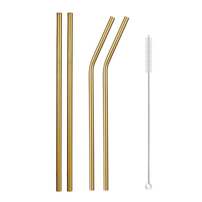 5pcs Stainless Steel Straws Reusable Drinking Straw Set