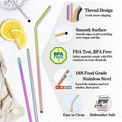 5pcs Stainless Steel Straws Reusable Drinking Straw Set