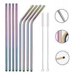 5pcs Stainless Steel Straws Reusable Drinking Straw Set