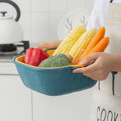 2pcs Double Layer Drain Basket Plastic Strainer