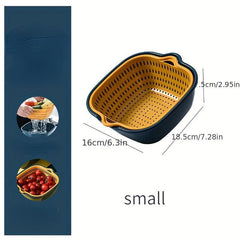 2pcs Double Layer Drain Basket Plastic Strainer