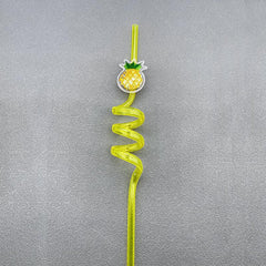 6pcs Sequin Fruit Shaped Straws for Kids' Parties Milk Teas