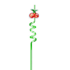 6pcs Sequin Fruit Shaped Straws for Kids' Parties Milk Teas