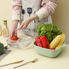 Double Layer Drain Basket Vegetable Washing Basket Colander Basket