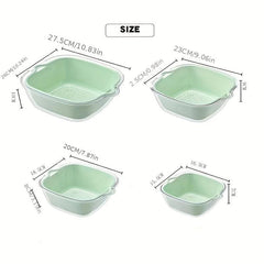 Double Layer Drain Basket Vegetable Washing Basket Colander Basket