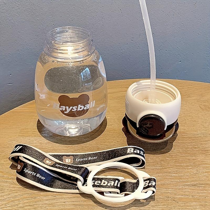 Bear Shape Water Bottle With Straw, Large Capacity