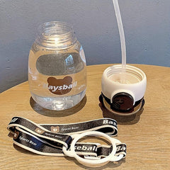 Bear Shape Water Bottle With Straw, Large Capacity