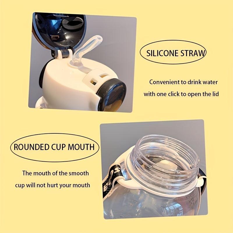 Bear Shape Water Bottle With Straw, Large Capacity