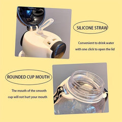 Bear Shape Water Bottle With Straw, Large Capacity