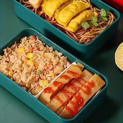 Portable Double Layer Lunch Box Insulated Food Storage Container
