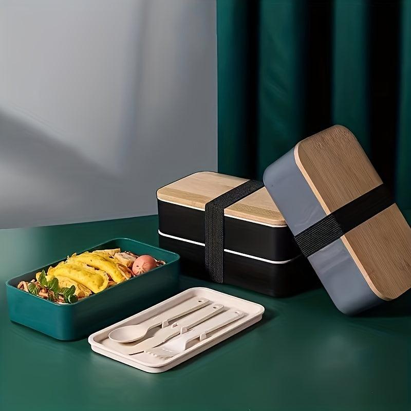 Portable Double Layer Lunch Box Insulated Food Storage Container