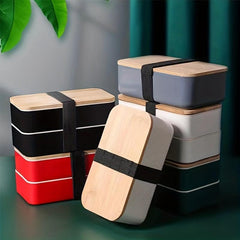 Portable Double Layer Lunch Box Insulated Food Storage Container