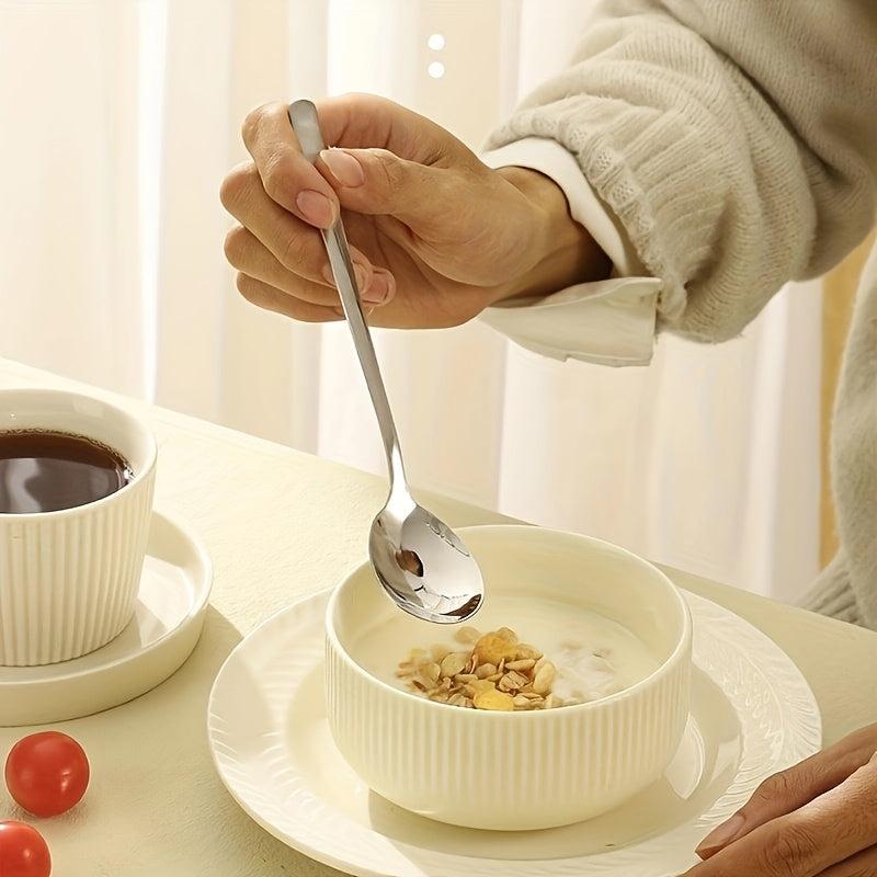 12pcs Stainless Steel Soup Spoons with Long Handles for Kitchen and Restaurant