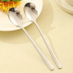 12pcs Stainless Steel Soup Spoons with Long Handles for Kitchen and Restaurant