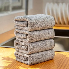 Bamboo Microfiber Dish Towel Set for Cleaning - 4 pcs