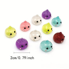 10pcs Water Drop Magnetic Sticker - Jelly Smile Face Steamed Bun