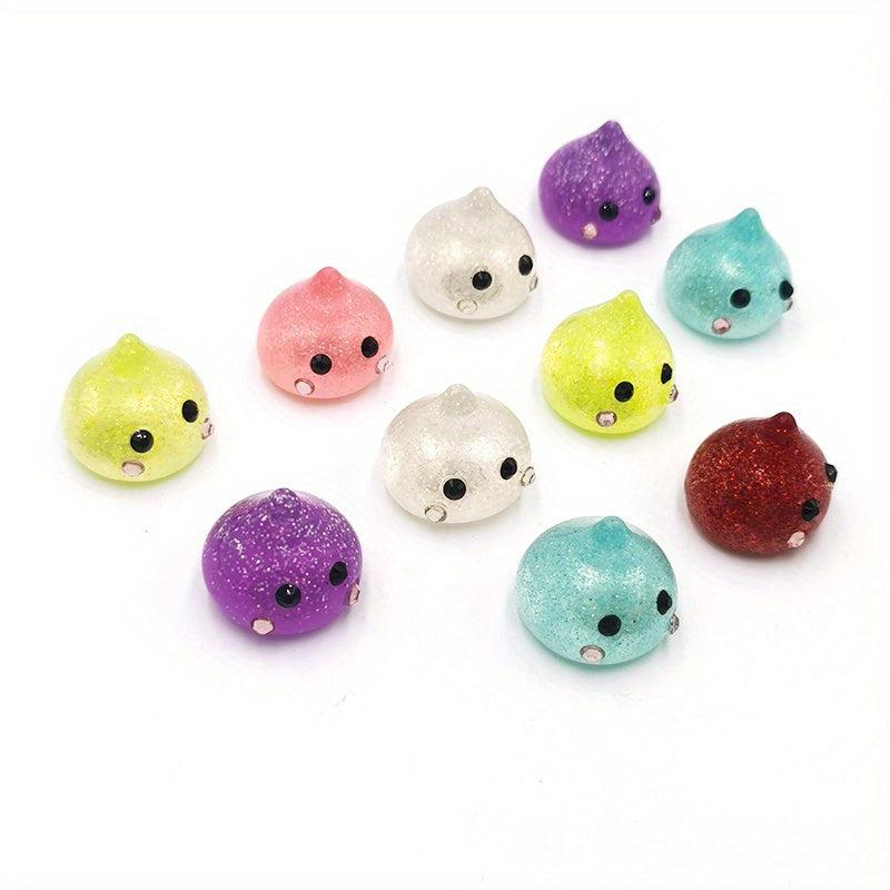 10pcs Water Drop Magnetic Sticker - Jelly Smile Face Steamed Bun