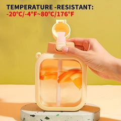 Mini Lightweight Translucent Water Bottle With Straw Leak Proof Portable