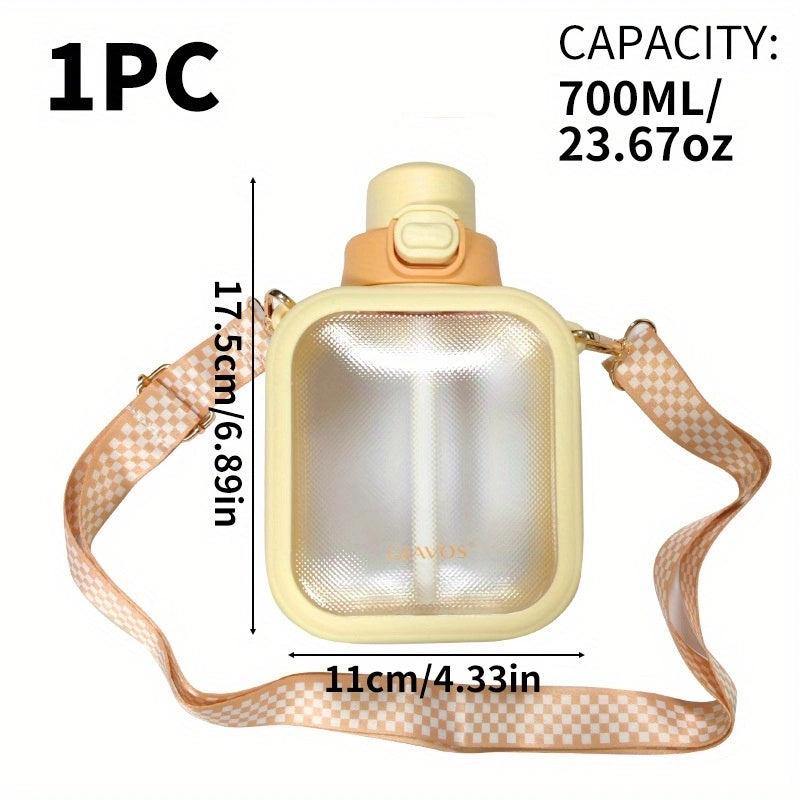 Mini Lightweight Translucent Water Bottle With Straw Leak Proof Portable