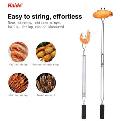 6Pcs BBQ Telescopic Fork Retractable Barbecue Fork Adjustable 55 76