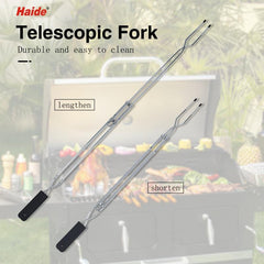 6Pcs BBQ Telescopic Fork Retractable Barbecue Fork Adjustable 55 76