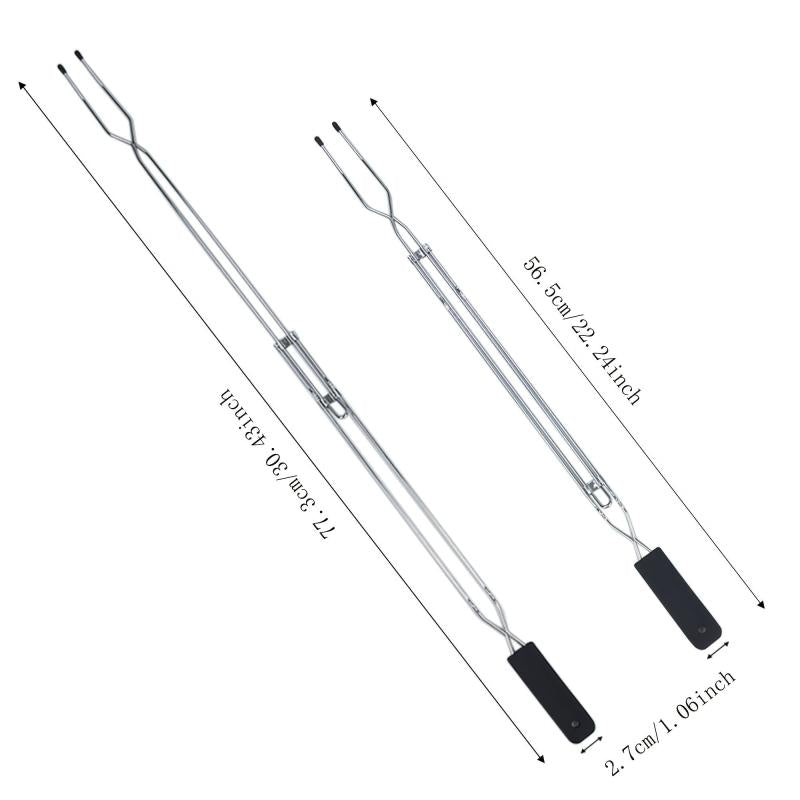 6Pcs BBQ Telescopic Fork Retractable Barbecue Fork Adjustable 55 76