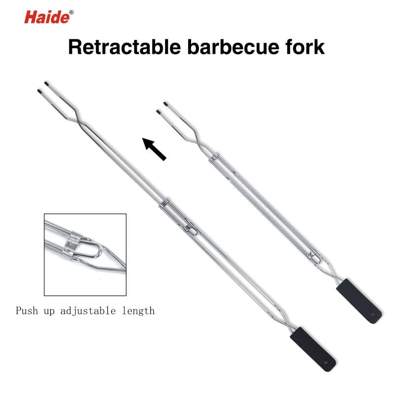 6Pcs BBQ Telescopic Fork Retractable Barbecue Fork Adjustable 55 76