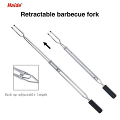 6Pcs BBQ Telescopic Fork Retractable Barbecue Fork Adjustable 55 76