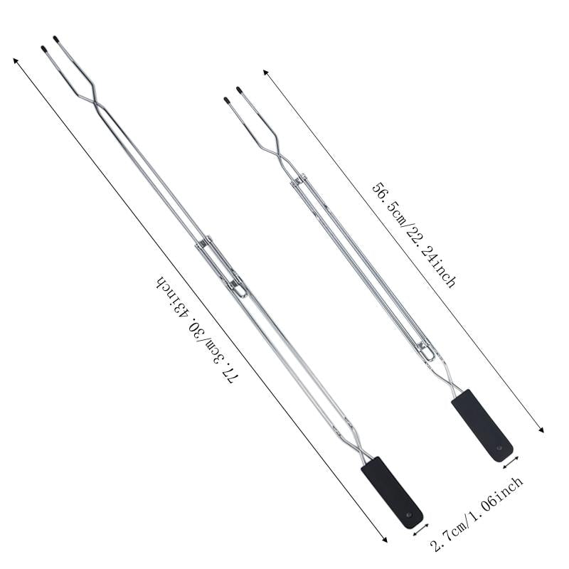 6Pcs BBQ Telescopic Fork Retractable Barbecue Fork Adjustable 55 76