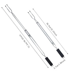 6Pcs BBQ Telescopic Fork Retractable Barbecue Fork Adjustable 55 76