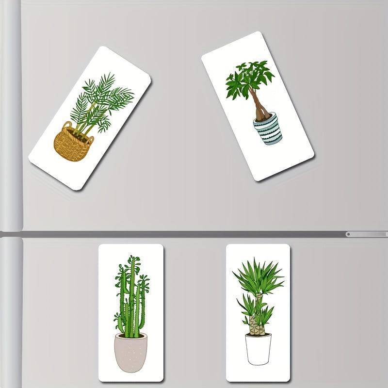 10PCS Indoor Green Plants Soft Magnetic Refrigerator Stickers