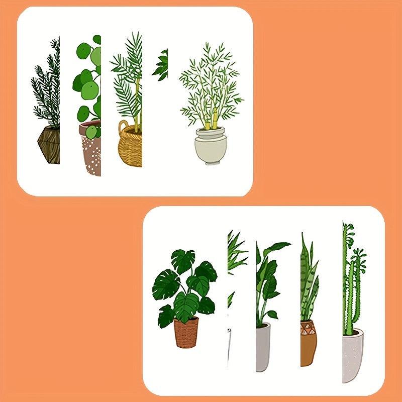 10PCS Indoor Green Plants Soft Magnetic Refrigerator Stickers