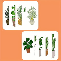 10PCS Indoor Green Plants Soft Magnetic Refrigerator Stickers