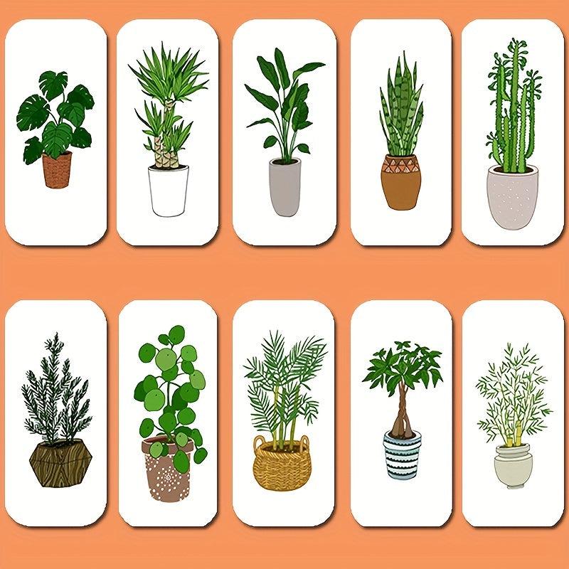 10PCS Indoor Green Plants Soft Magnetic Refrigerator Stickers
