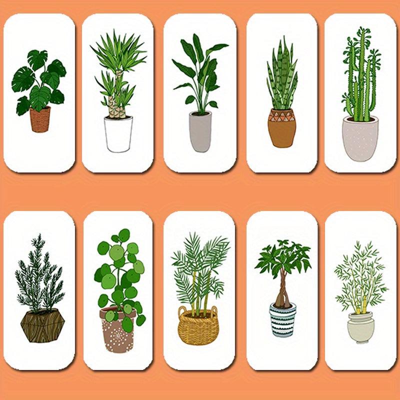 10PCS Indoor Green Plants Soft Magnetic Refrigerator Stickers