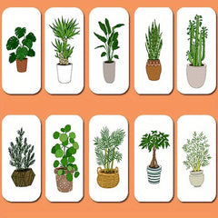 10PCS Indoor Green Plants Soft Magnetic Refrigerator Stickers