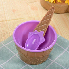Colorful Ice Cream Cone and Spoon Set for Parties and Kitchen