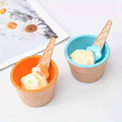 Colorful Ice Cream Cone and Spoon Set for Parties and Kitchen