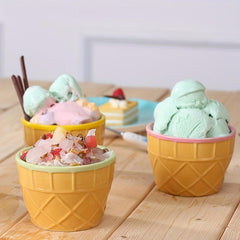 Colorful Ice Cream Cone and Spoon Set for Parties and Kitchen
