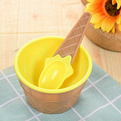 Colorful Ice Cream Cone and Spoon Set for Parties and Kitchen