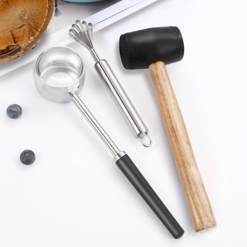 3pcs Coconut Opening Tool Coconut Hammer Coconut Opener Multifunctional