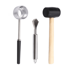 3pcs Coconut Opening Tool Coconut Hammer Coconut Opener Multifunctional