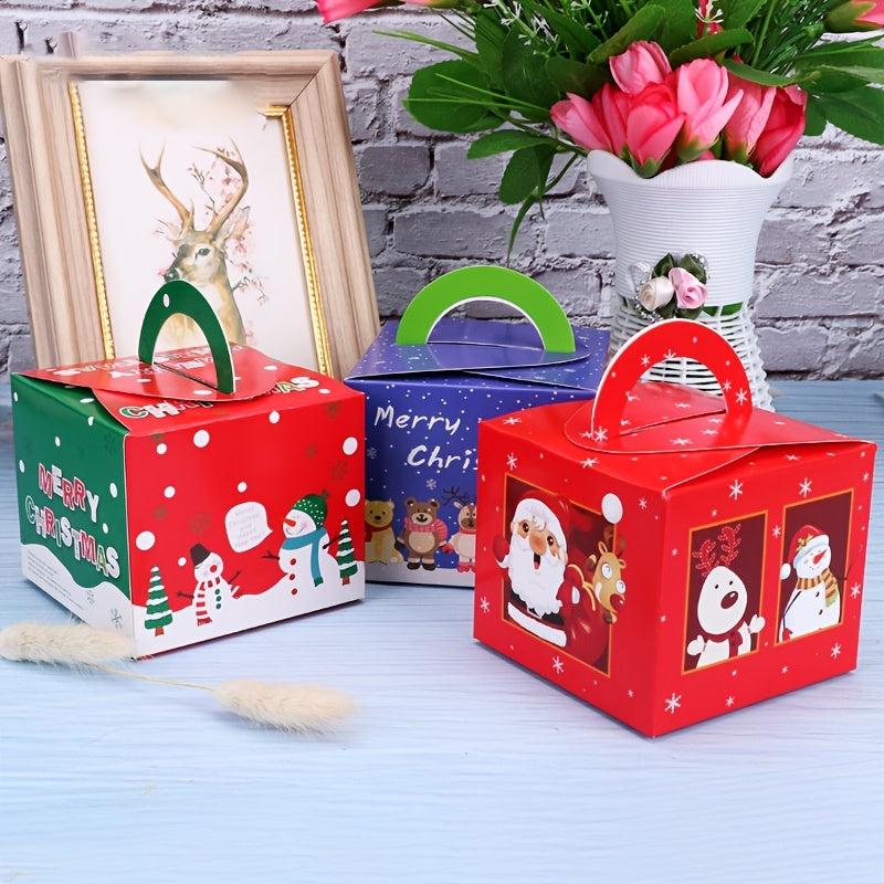 10pcs Candy Gift Boxes Cake Boxes Christmas Cake Dessert Packaging Box