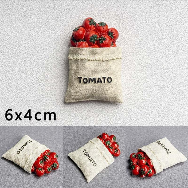 1pc 3D Refrigerator Food Magnet Simulated Ornaments Message Magnetic Stickers