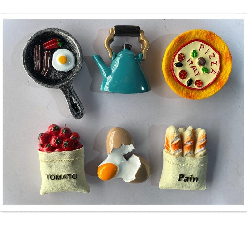 1pc 3D Refrigerator Food Magnet Simulated Ornaments Message Magnetic Stickers