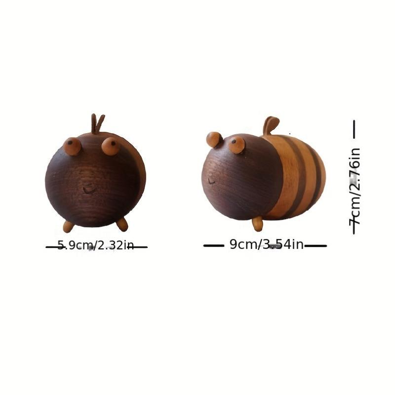 Wooden Bee Toothpick Holder With Lid, Non-slip & Wear-resistant